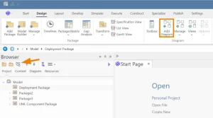 Sparx EA UML deployment diagram – adding diagram to project