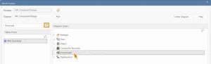 selecting component diagram from sparx ea diagram builder