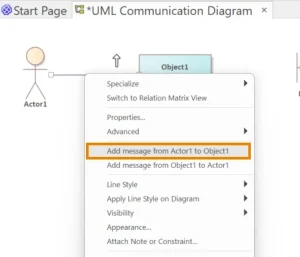 add messages in sparx ea uml communication diagram