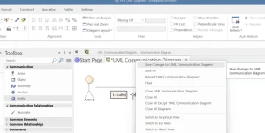 sparx systems enterprise architect uml communication diagram saving