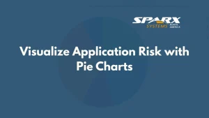 how can pie charts help in visualizing application risk exposure