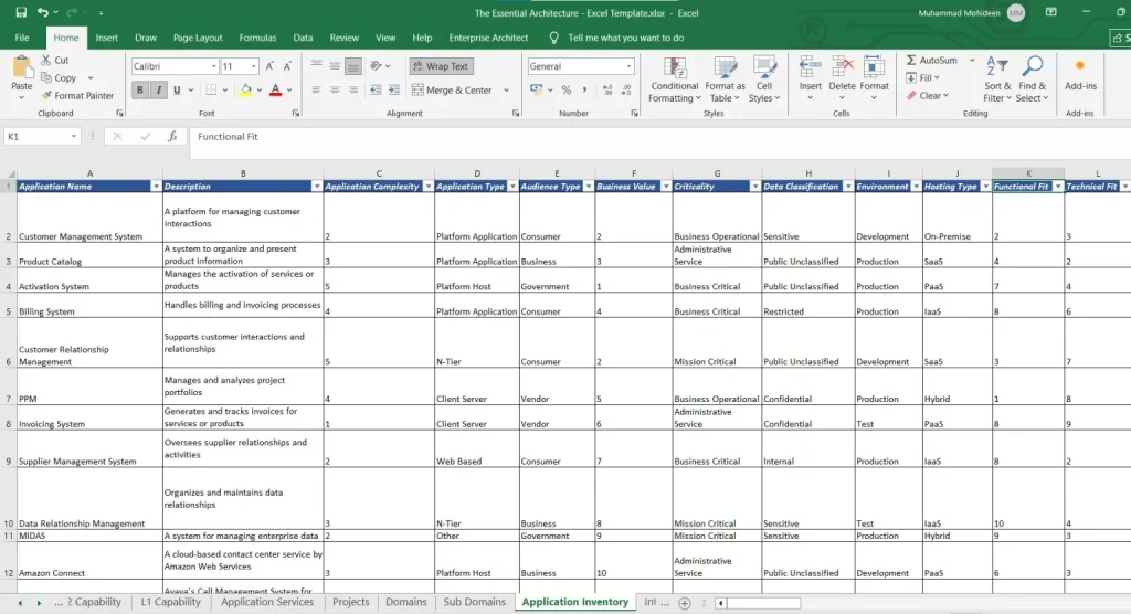 Importing APM data into the Sparx EA APM repository using Excel sheets