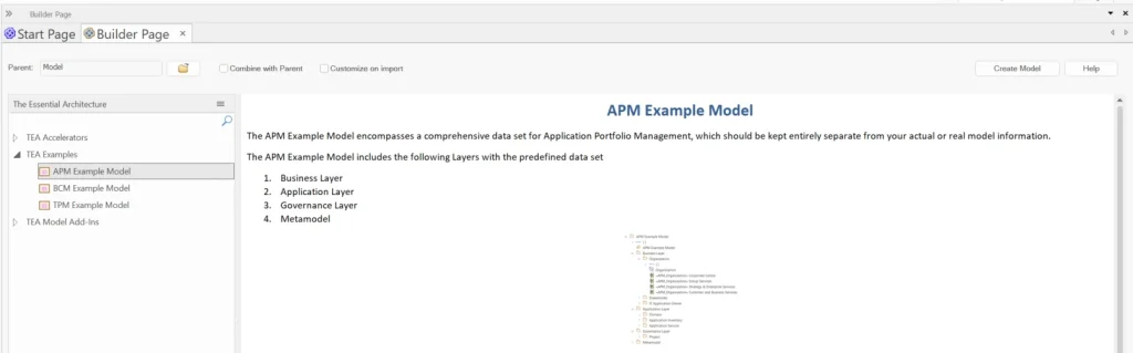 sparx-ea-apm-example-model-builder-page-overview