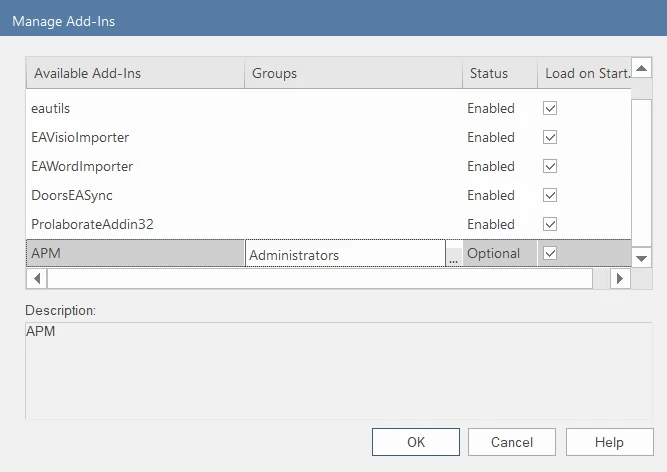 sparx-ea-apm-manage-addins-assign-apm-groups